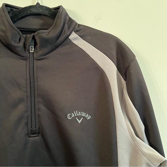 Men’s Callaway black and gray half zip athletic pullover sweater size large L - Picture 2 of 5